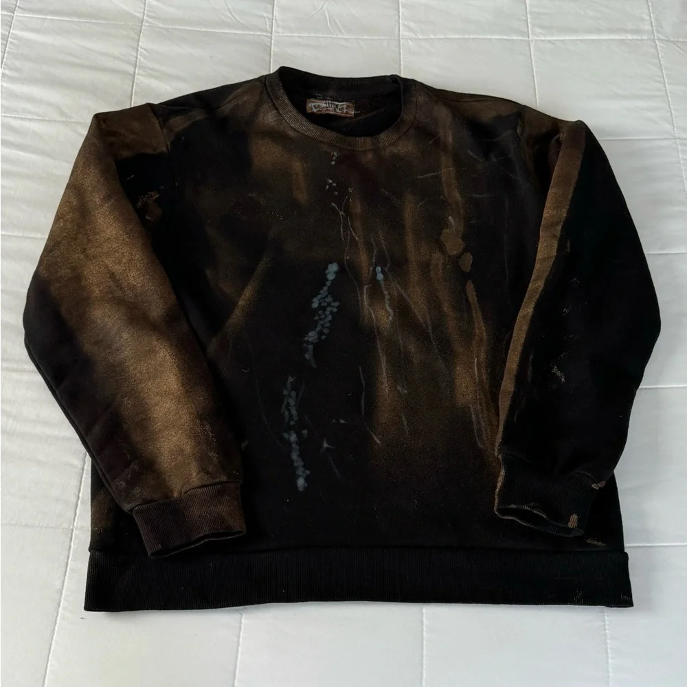 Vintage Black Bleached Crewneck Sweater - Picture 4 of 11
